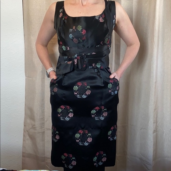 Vintage 50s Alfred Shaheen Honolulu Satin Dress - Picture 5 of 6